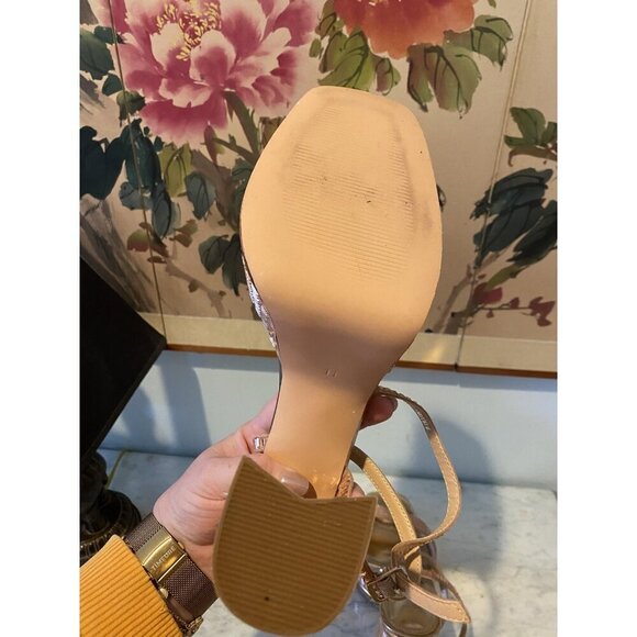 Azalea Wang Catriona Platform Heels Womens Size 11 Rose Gold Strappy Blo Sandals - Picture 6 of 7